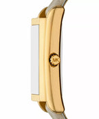 Michael Kors Maren MK4964 Gold-Tone Rectangular Watch with Grey Leather Strap