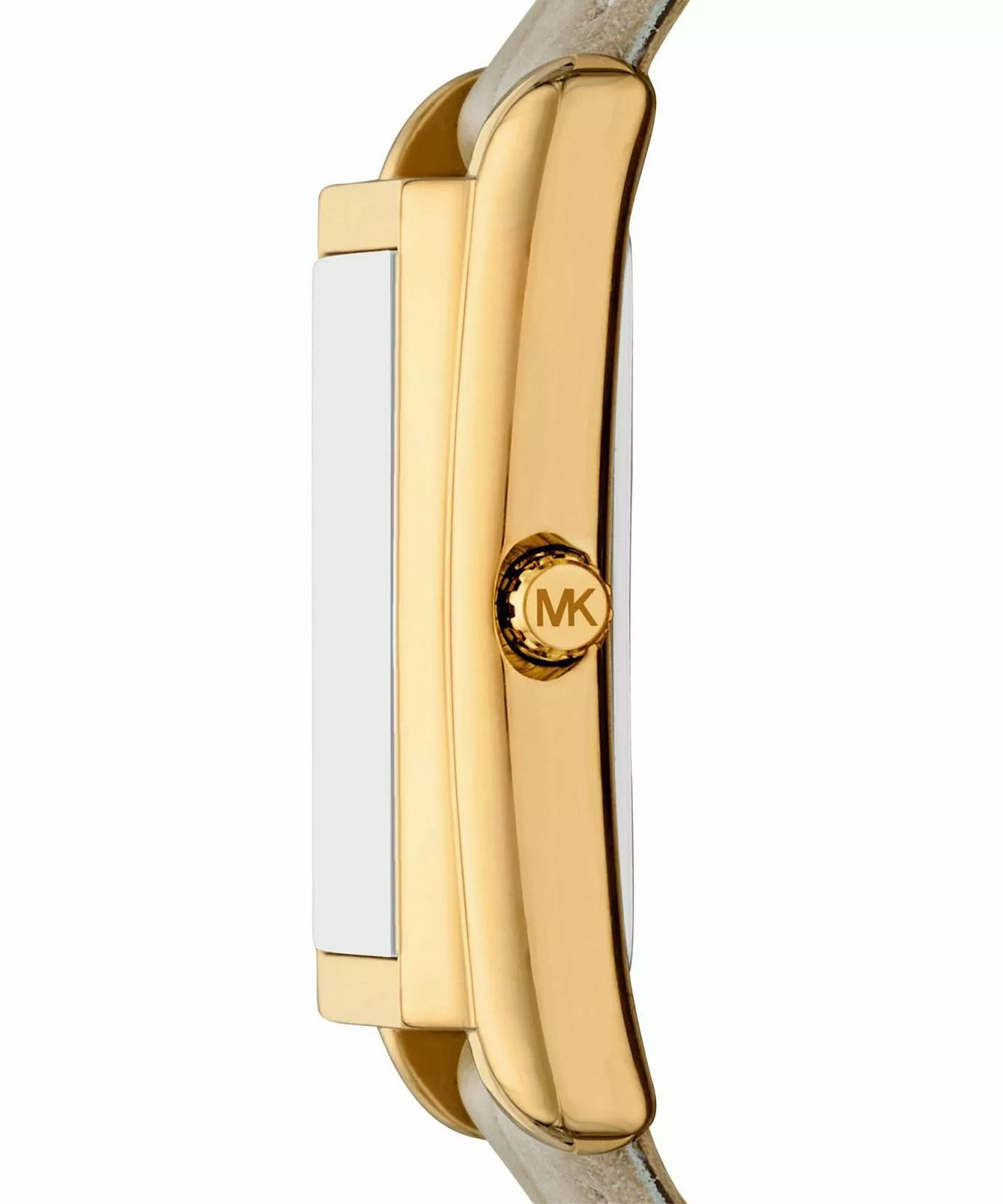 Michael Kors Maren MK4964 Gold-Tone Rectangular Watch with Grey Leather Strap