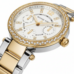 Michael Kors Parker MK6055 Two-Tone Watch with Crystal Bezel and Multi-Function Dial