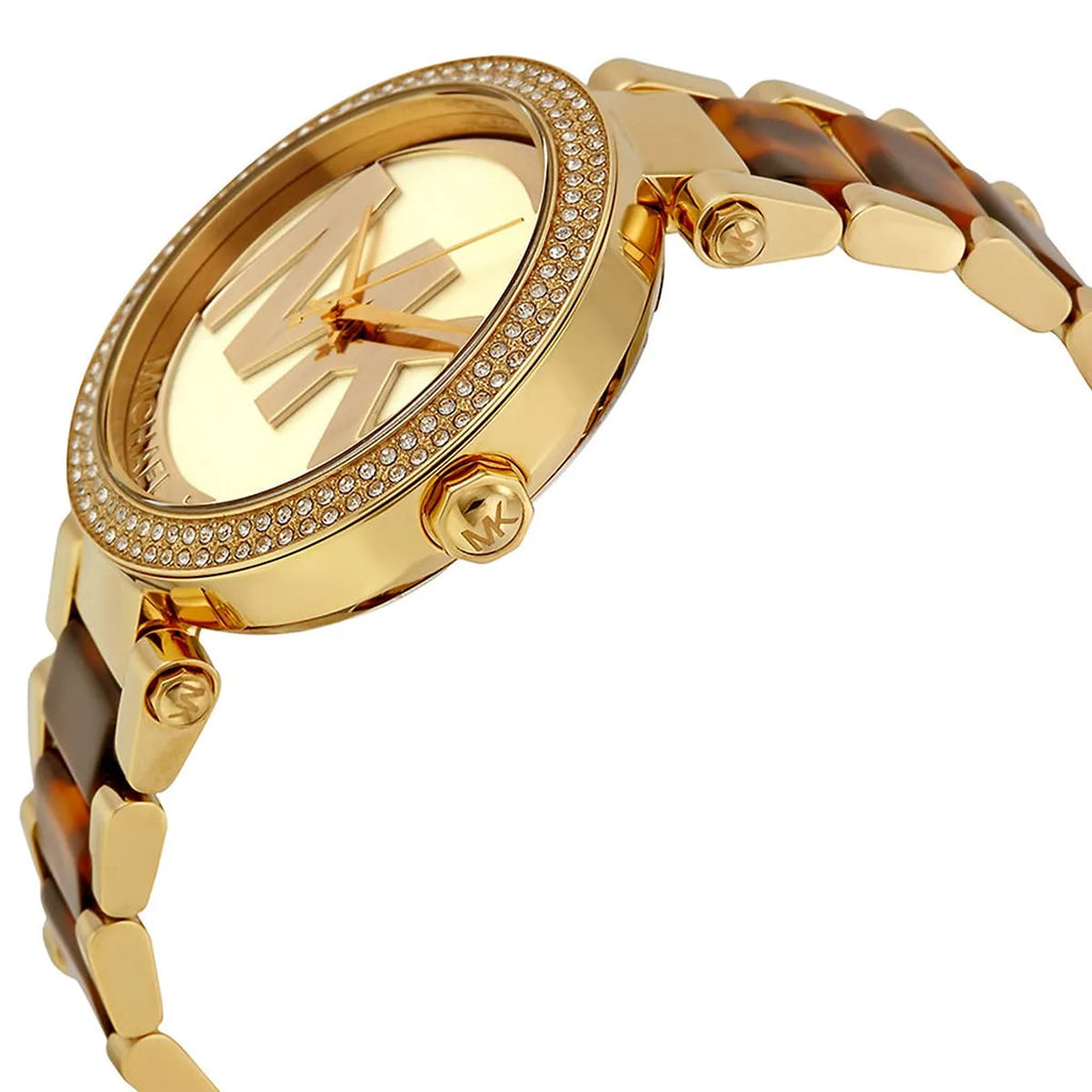 Michael Kors Parker MK6109 Gold & Tortoise Logo Watch