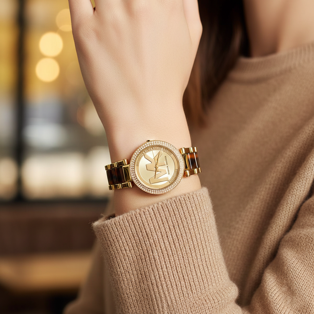 Michael Kors Parker MK6109 Gold & Tortoise Logo Watch