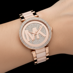 Michael Kors Parker MK6176 Rose Gold Watch with Blush Pink Acetate Links