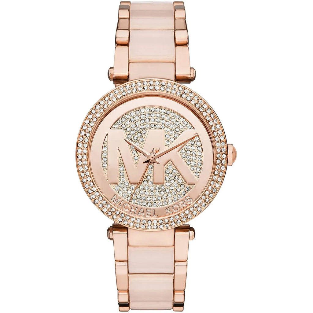 Michael Kors Parker MK6176 Rose Gold Watch with Blush Pink Acetate Links