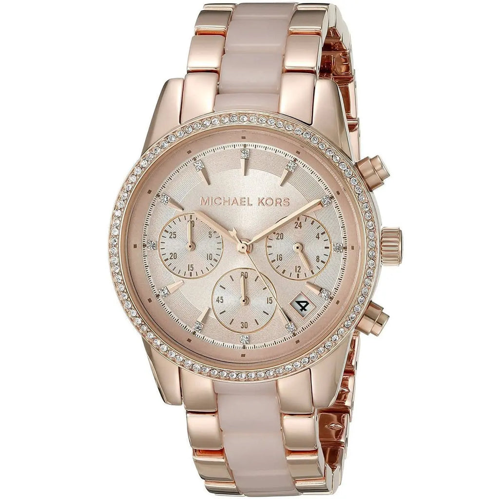 Michael Kors Ritz MK6307 Rose Gold & Blush Acetate Watch