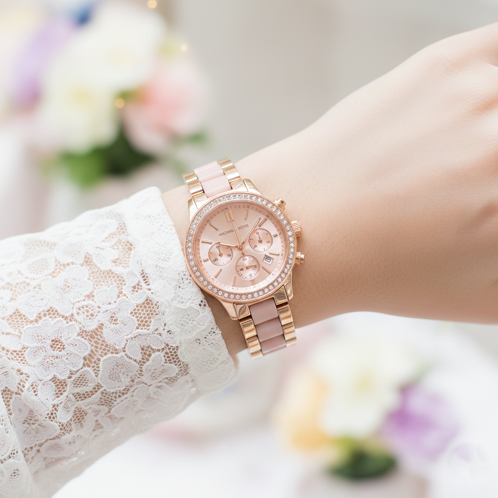 Michael Kors Ritz MK6307 Rose Gold & Blush Acetate Watch