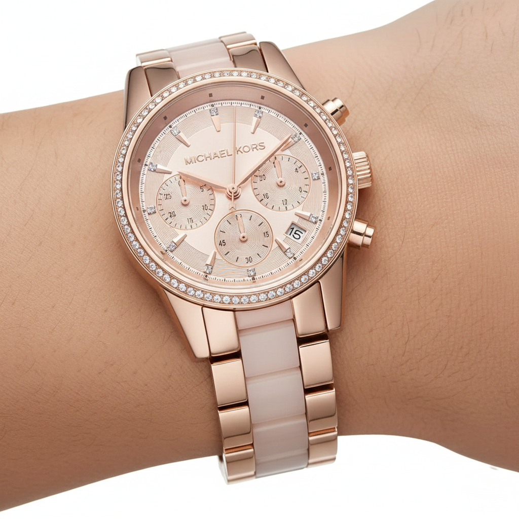 Michael Kors Ritz MK6307 Rose Gold & Blush Acetate Watch