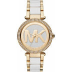 Michael Kors Parker MK6313 Gold-Tone Watch with White Acetate Links