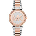 Michael Kors Parker MK6314 Two-Tone Watch with Rose Gold MK Logo Dial
