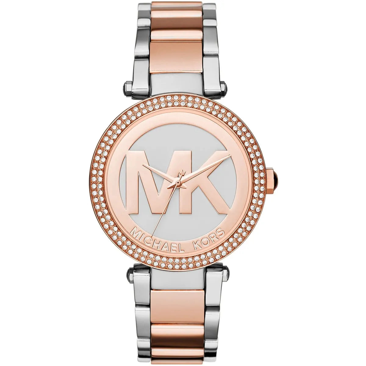 Michael Kors Parker MK6314 Two-Tone Watch with Rose Gold MK Logo Dial