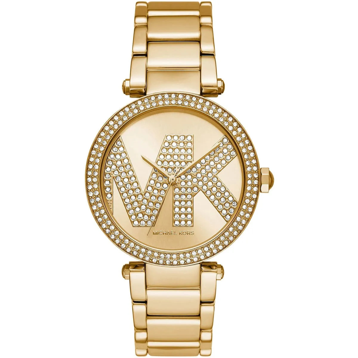 Michael Kors Parker MK6659 Gold-Tone Watch with Crystal Pave MK Logo Dial