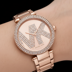 Michael Kors Parker MK6660 Rose Gold Watch with Crystal MK Logo Dial
