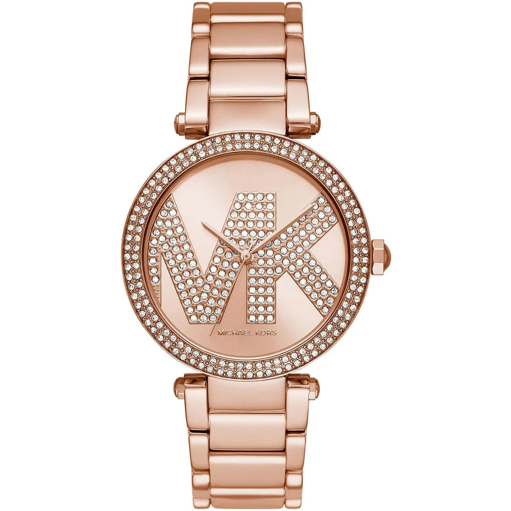 Michael Kors Parker MK6660 Rose Gold Watch with Crystal MK Logo Dial