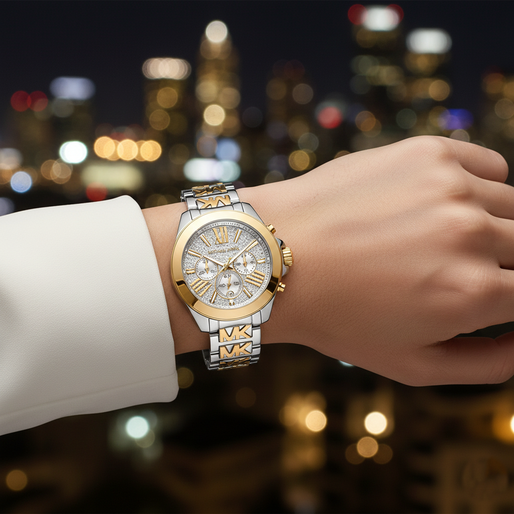 Michael Kors Wren MK6953 Two-Tone Glitz Chronograph Watch