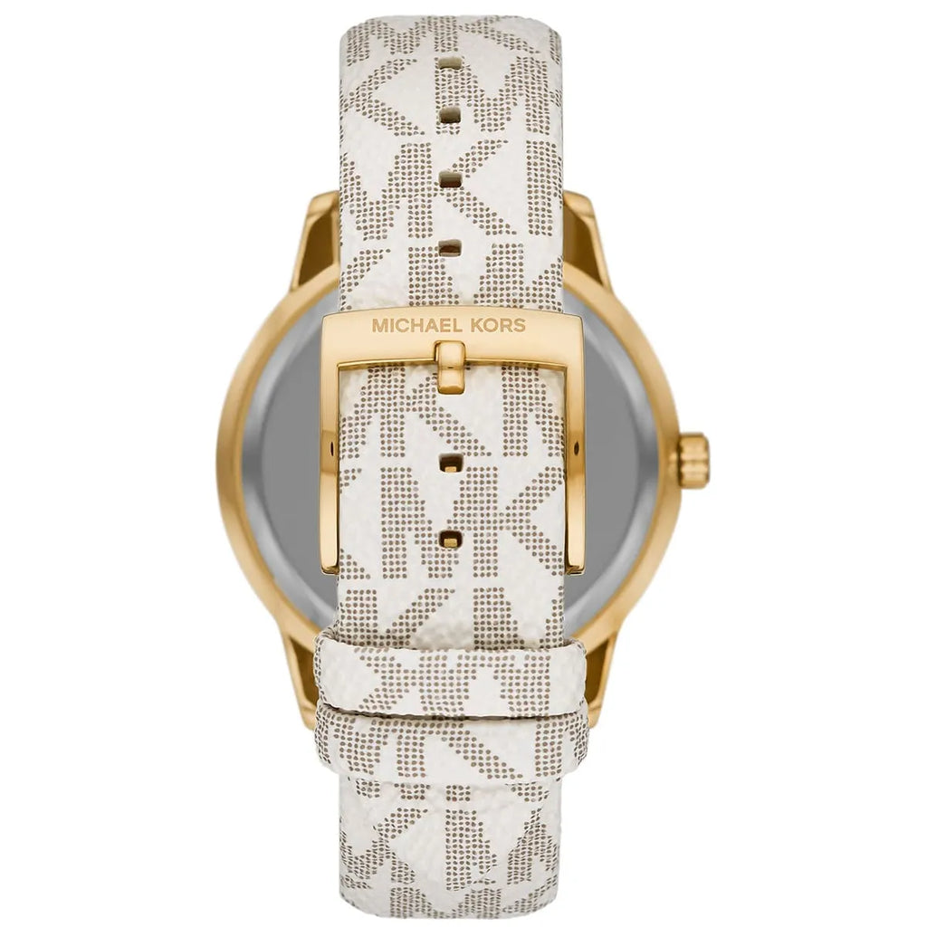 Michael Kors Camille MK6967 Gold-Tone Watch with MK Logo Strap