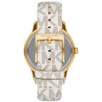 Michael Kors Camille MK6967 Gold-Tone Watch with MK Logo Strap