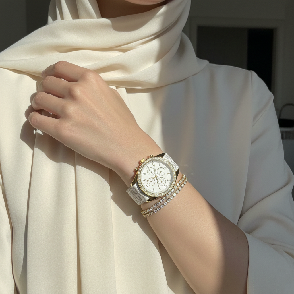 Michael Kors Camille MK6967 Gold-Tone Watch with MK Logo Strap