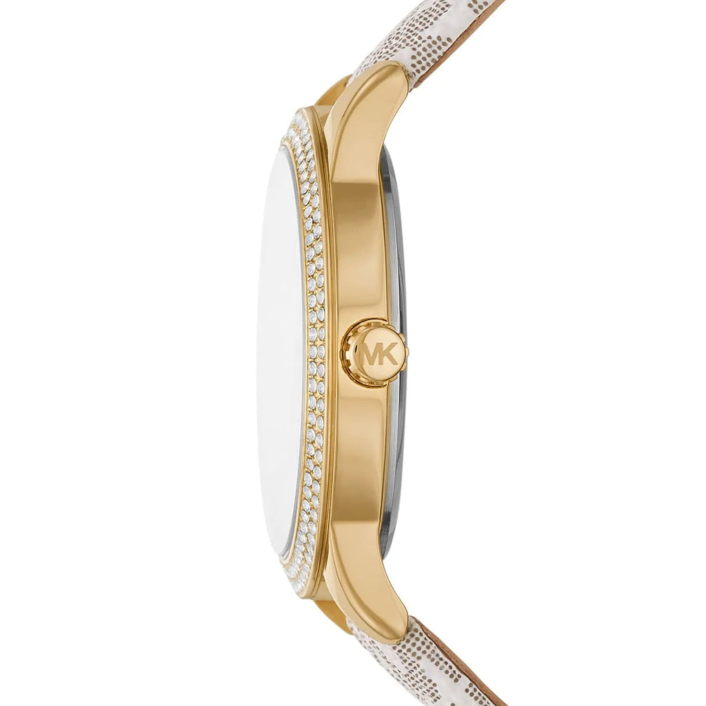 Michael Kors Camille MK6967 Gold-Tone Watch with MK Logo Strap