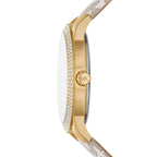 Michael Kors Camille MK6967 Gold-Tone Watch with MK Logo Strap