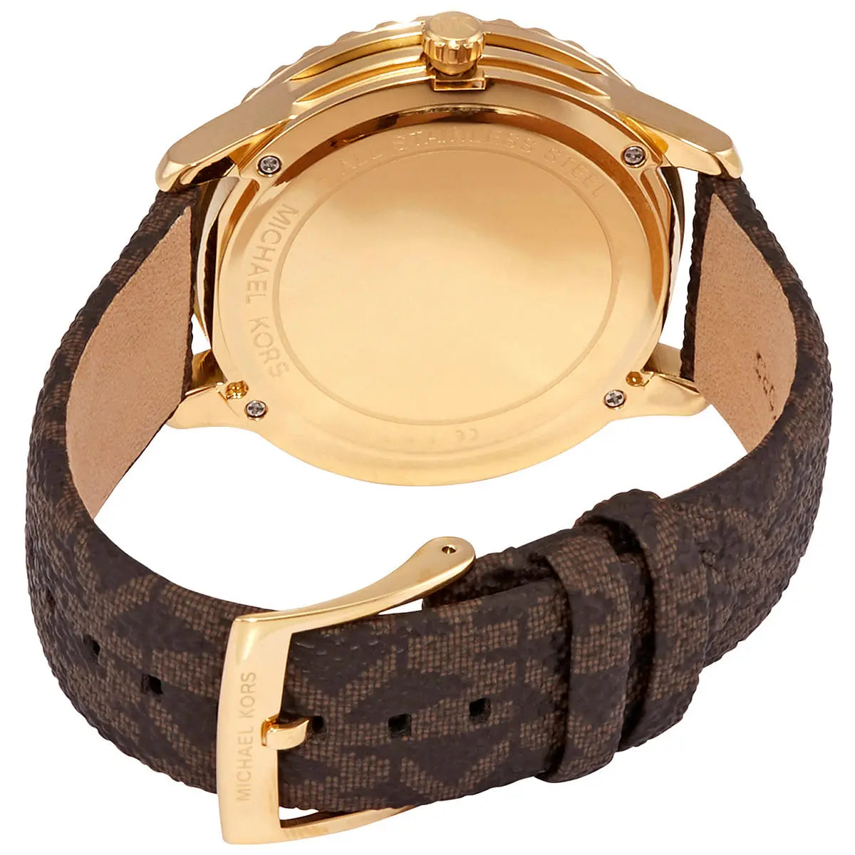 Michael Kors Runway MK6979 Gold Glitz Dial Signature Strap Watch