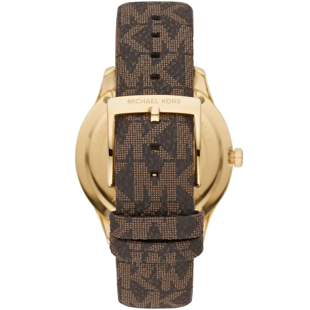 Michael Kors Runway MK6979 Gold Glitz Dial Signature Strap Watch