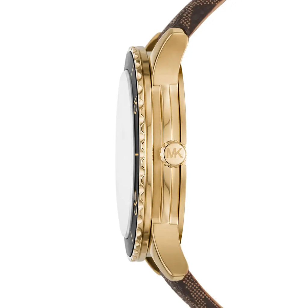 Michael Kors Runway MK6979 Gold Glitz Dial Signature Strap Watch