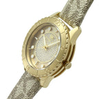 Michael Kors Runway MK6999 Gold Metallic Logo Strap Watch