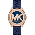 Michael Kors Janelle MK7140 Rose Gold Watch with Navy Blue Silicone Strap