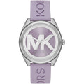 Michael Kors Janelle MK7143 Silver Watch with Purple Silicone Strap