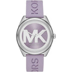 Michael Kors Janelle MK7143 Silver Watch with Purple Silicone Strap
