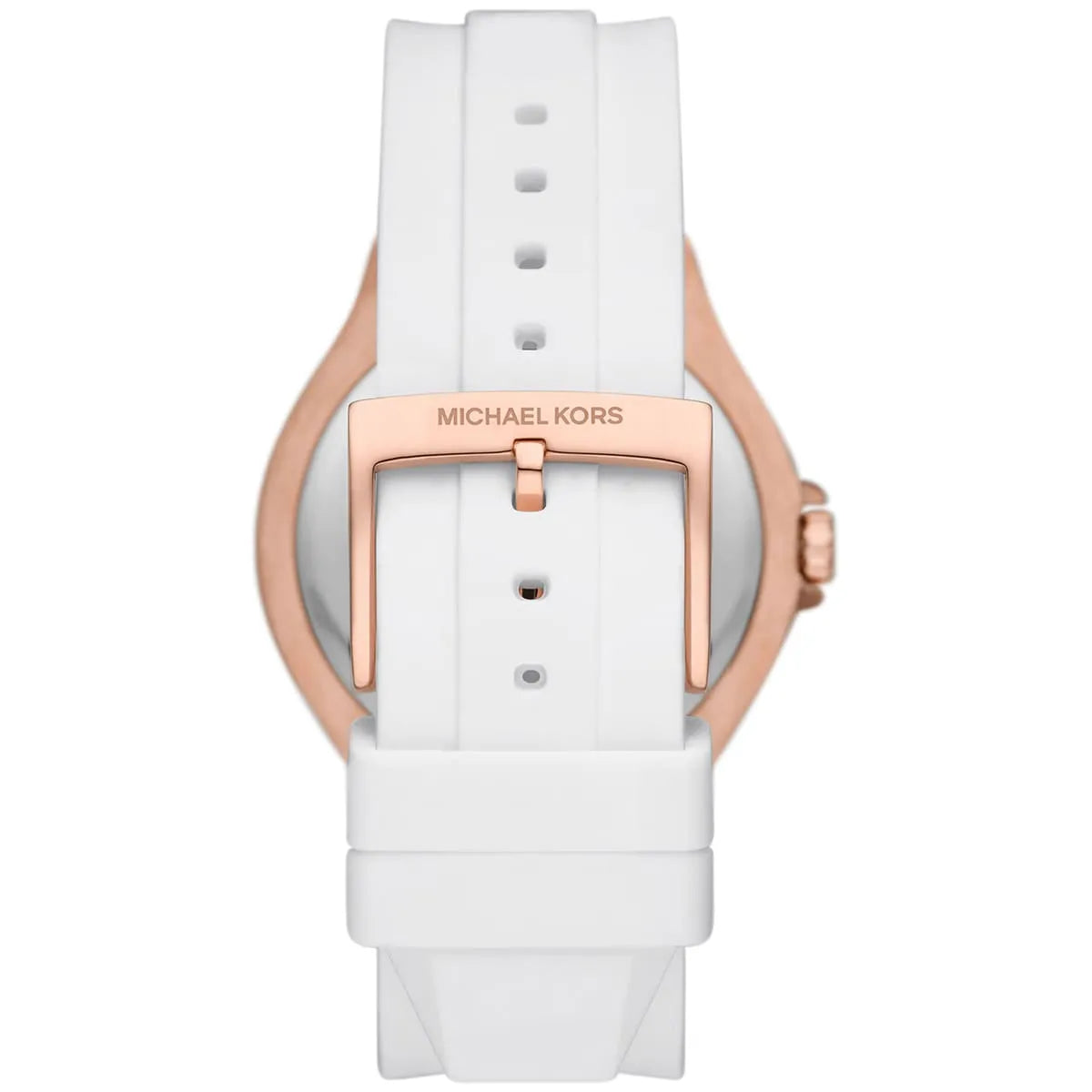 Michael Kors Camille MK7248 Rose Gold Glitz & White Silicone Watch