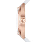 Michael Kors Camille MK7248 Rose Gold Glitz & White Silicone Watch