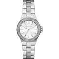 Michael Kors Lennox MK7280 Silver Watch with Crystal Bezel and Silver Dial