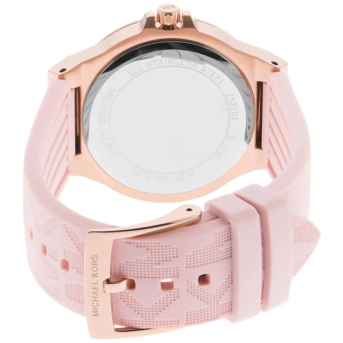 Michael Kors Lennox MK7282 Rose Gold & Pink Logo Silicone Watch