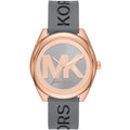 Michael Kors Janelle MK7314 Rose Gold Watch with Grey Silicone Strap