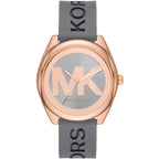 Michael Kors Janelle MK7314 Rose Gold Watch with Grey Silicone Strap