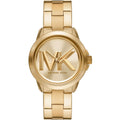Michael Kors Brynn MK7317 Gold-Tone Watch with Oversized MK Logo Dial