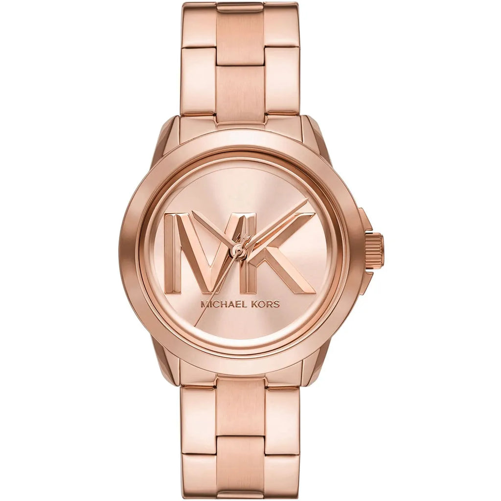 Michael Kors Brynn MK7318 Rose Gold Watch with Oversized MK Logo Dial