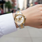 Michael Kors Runway MK7319 Two-Tone Big Logo Watch