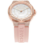 Michael Kors Camille MK7334 Rose Gold Glitz & Pink Silicone Watch