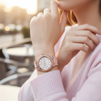 Michael Kors Camille MK7334 Rose Gold Glitz & Pink Silicone Watch