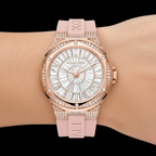 Michael Kors Camille MK7334 Rose Gold Glitz & Pink Silicone Watch