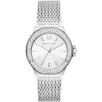 Michael Kors Lennox MK7337 Silver-Tone Watch with Mesh Bracelet and Crystal Bezel