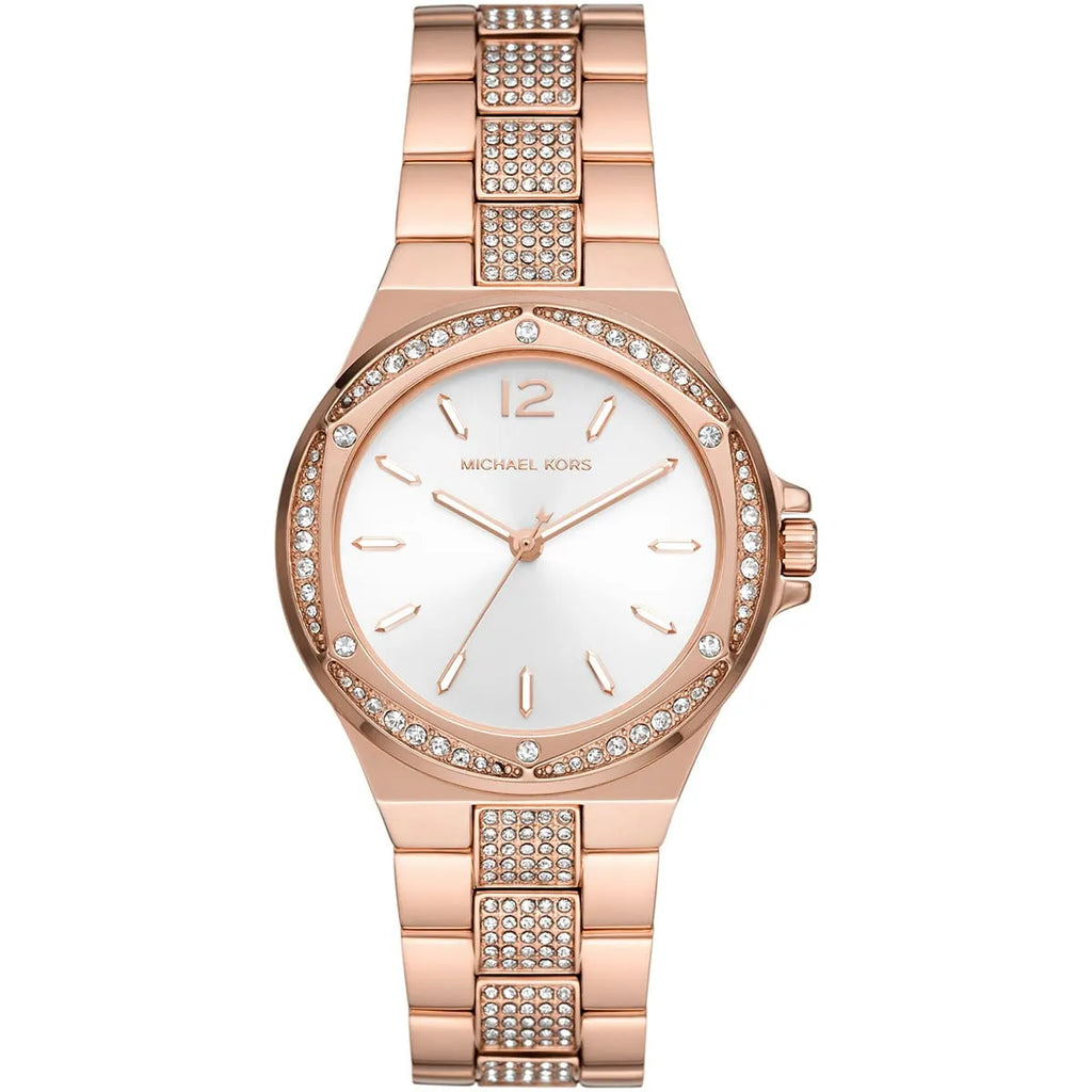 Michael Kors Lennox MK7362 Rose Gold Watch with Pavé Crystal Bracelet