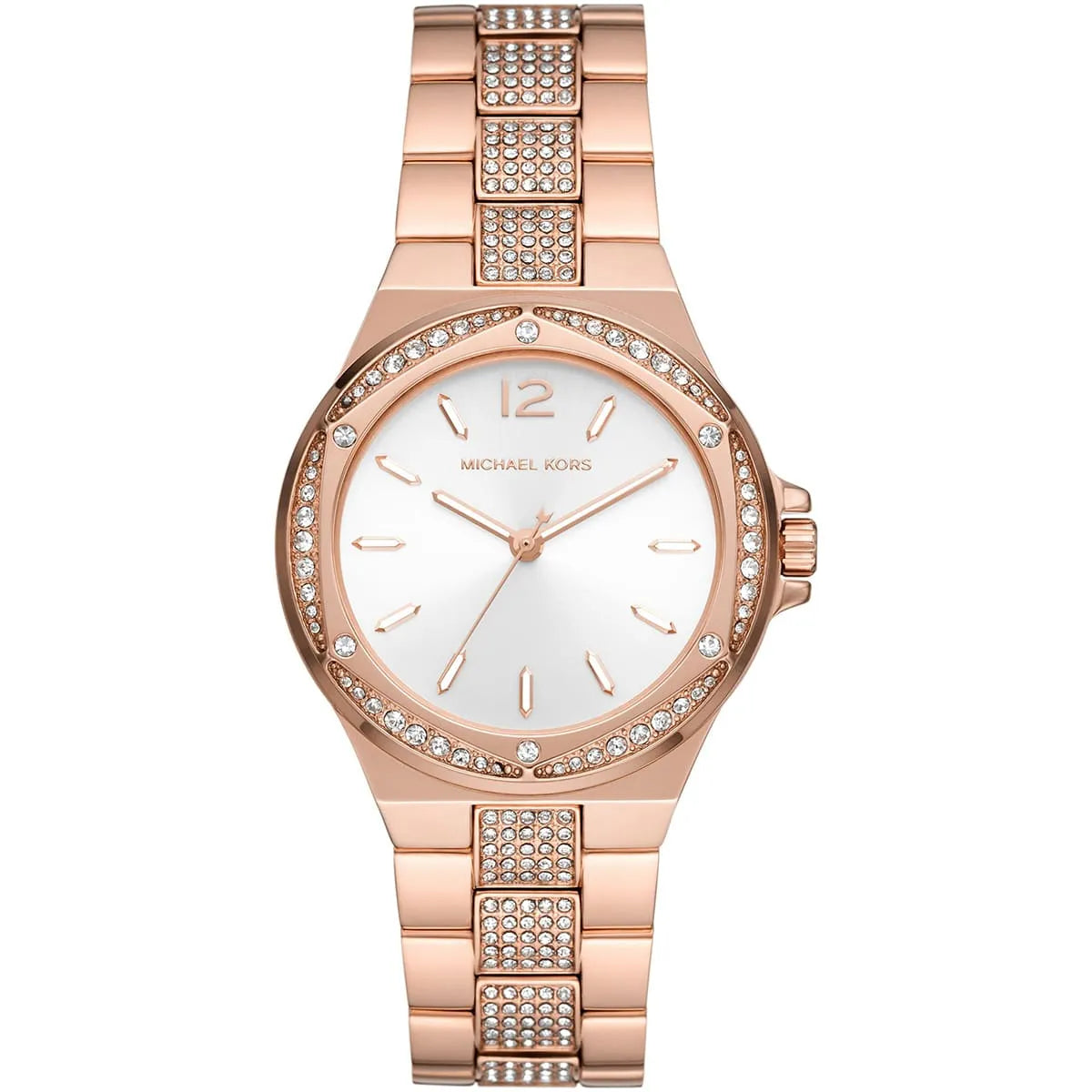 Michael Kors Lennox MK7362 Rose Gold Watch with Pavé Crystal Bracelet