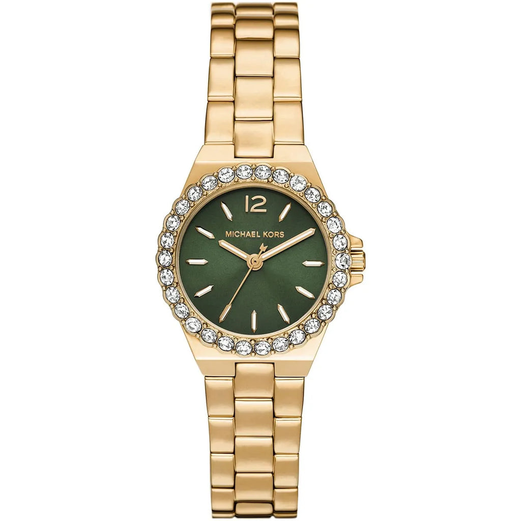 Michael Kors Lennox MK7395 Gold-Tone Watch with Emerald Green Dial