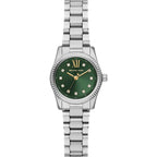 Michael Kors Petite Lexington MK7580 Silver Tone Brushed Green Dial Watch
