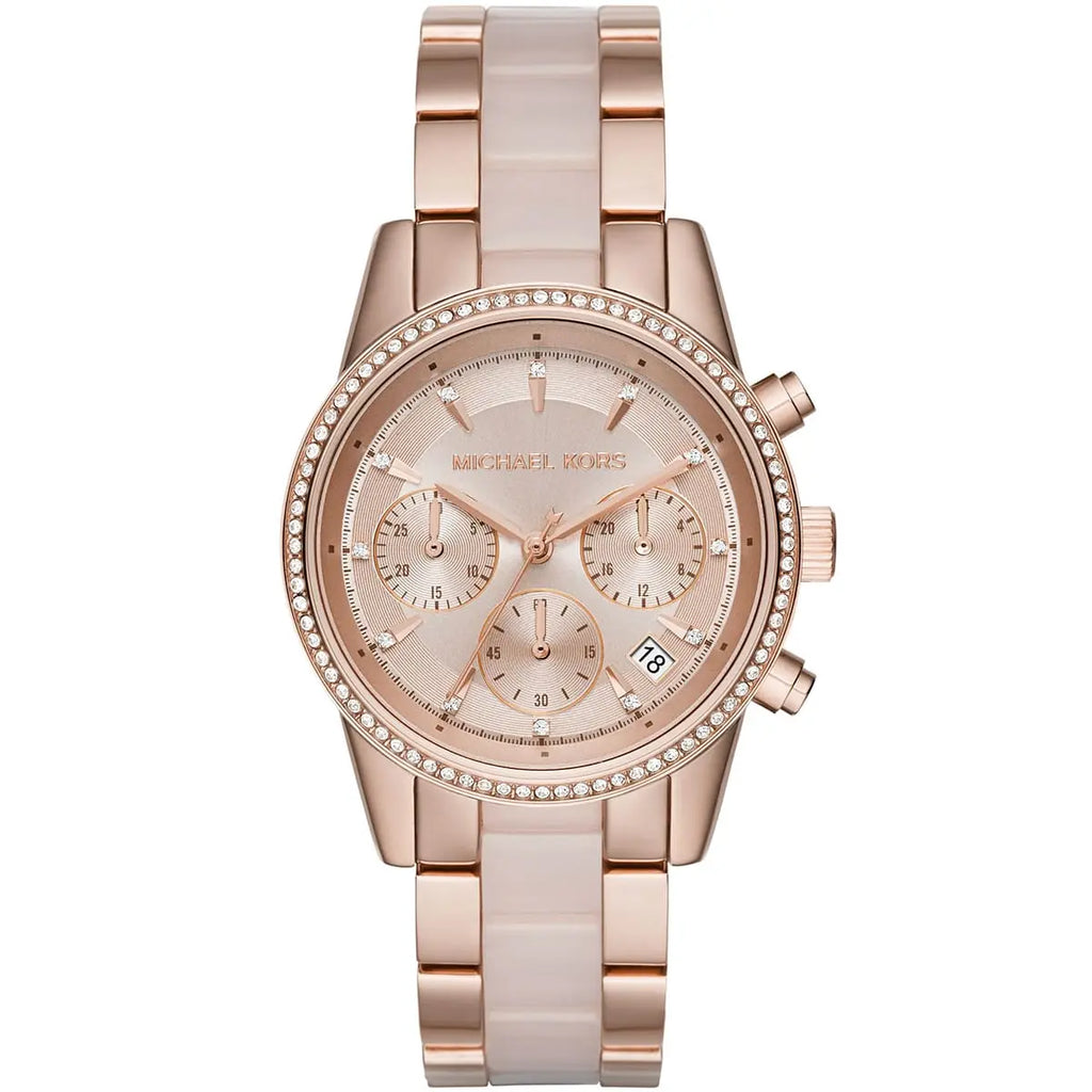 Michael Kors Ritz MK6307 Rose Gold & Blush Acetate Watch