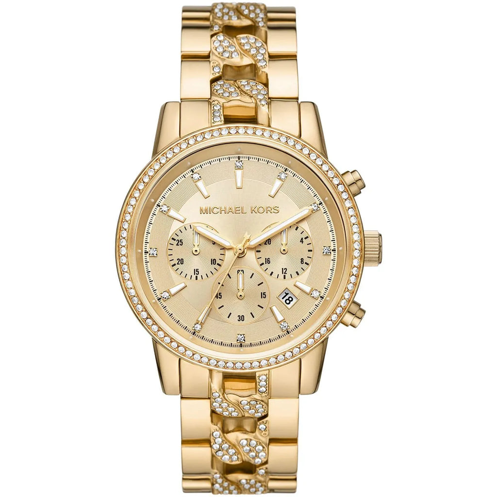 Michael Kors Ritz MK6937 Gold Pavé Chronograph Watch