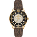 Michael Kors Runway MK6979 Gold Glitz Dial Signature Strap Watch