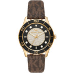 Michael Kors Runway MK6979 Gold Glitz Dial Signature Strap Watch